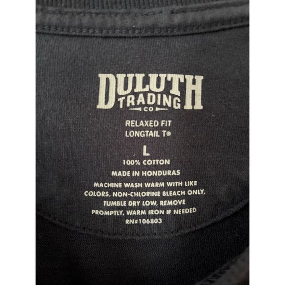 Duluth Trading Co. Longtail T Shirt Men’s Large | Relaxed Fit | Navy Blue | 100% - Picture 2 of 3